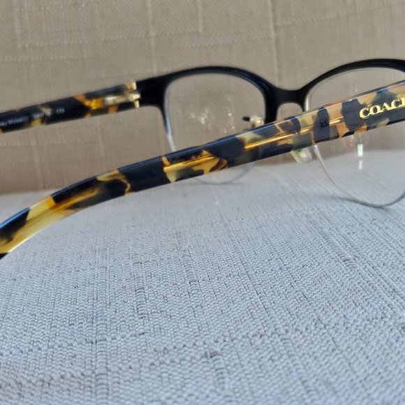 Coach Women Eyeglasses Half Rim Frame Satin Black/Honey Mosaic 50[]18 135 Glasse main image 9